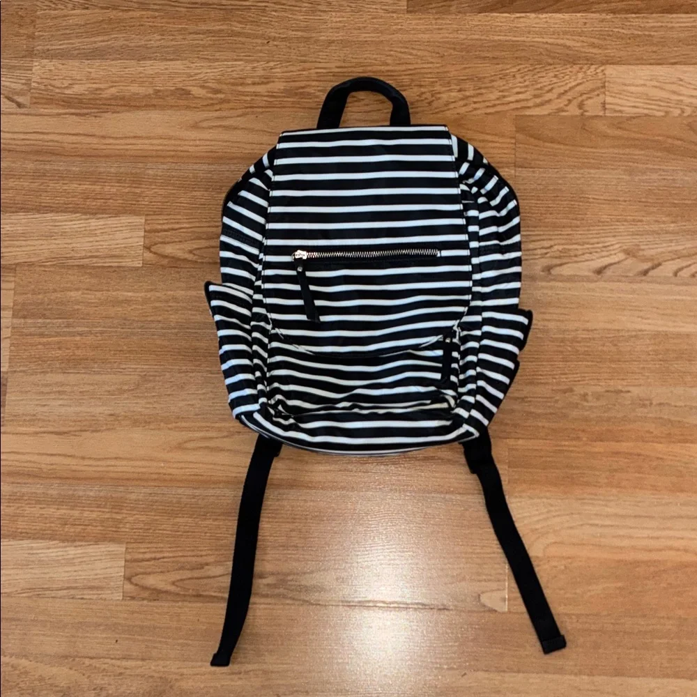 Striped Black and White Backpack